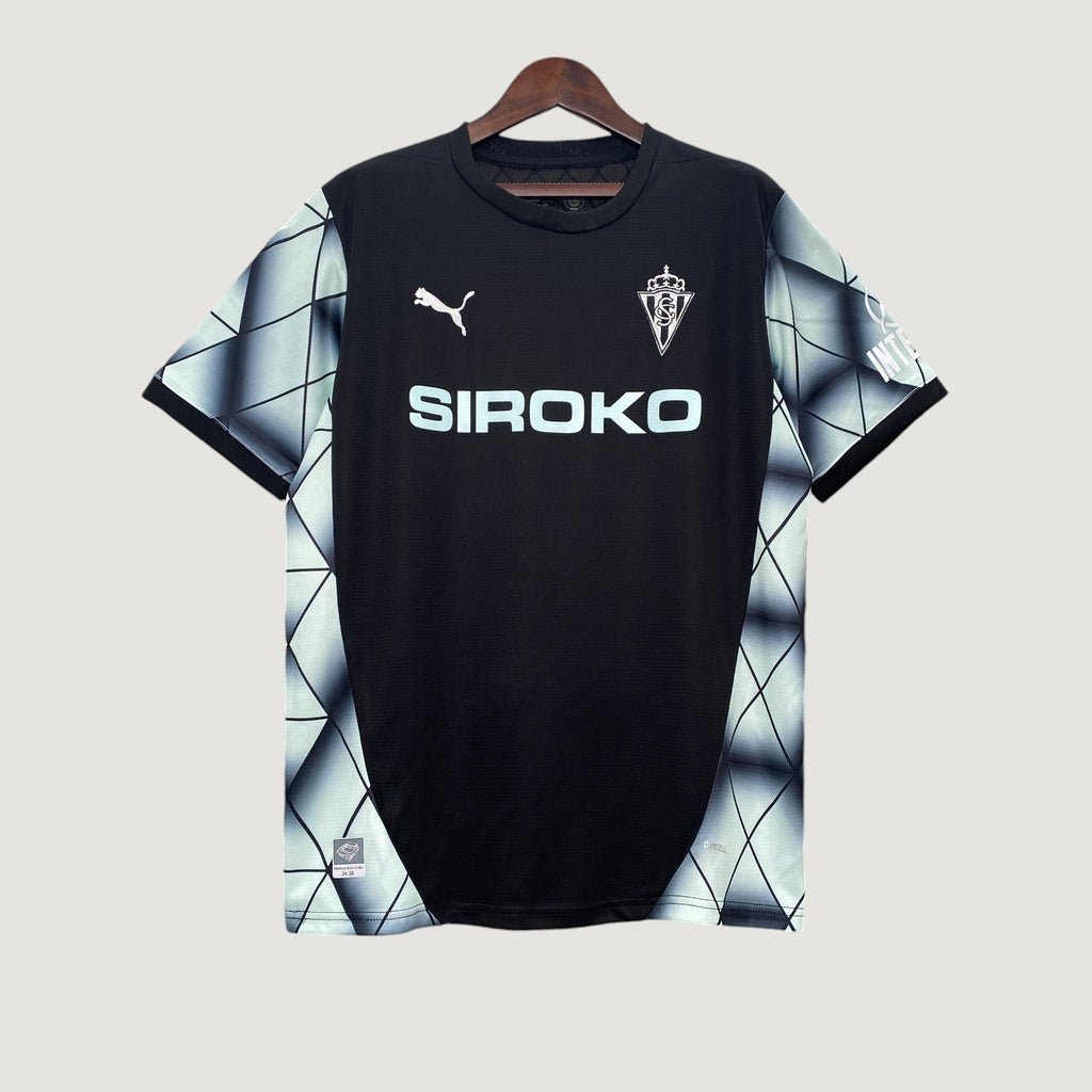 Sporting Gijón - Away Shirt 24/25 - Black, White